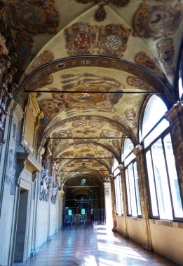 Bologna, İtalya'nın Archiginnasio iç dekorasyon