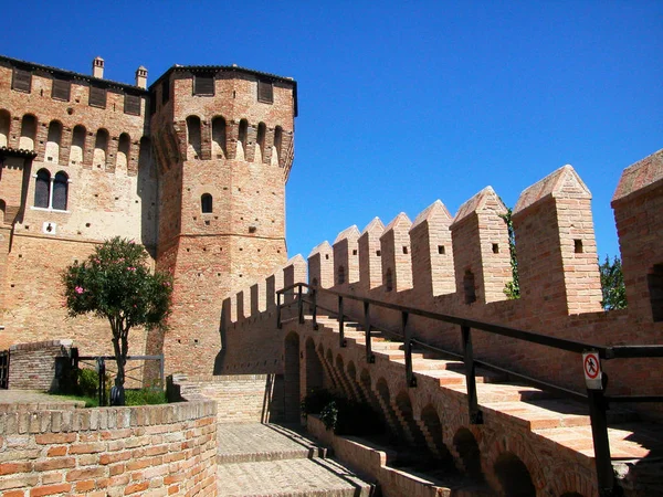 Den Medeltida Borgen Fästningen Gradara Marche Italien — Stockfoto