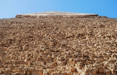 Kahire 'de Kefren Piramidi yakın çekim, Giza, Mısır
