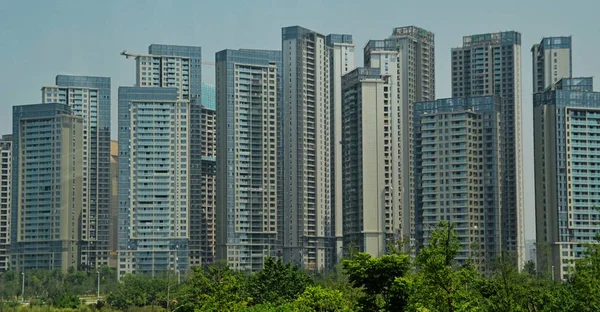 Cityscape Chengdu Kina – stockfoto