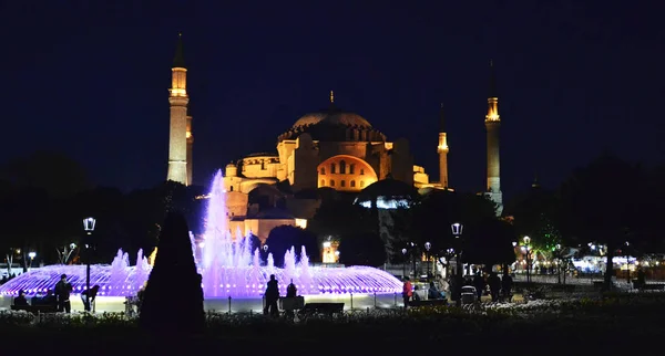 蓝色清真寺之夜 伊斯坦布尔 土耳其 — 图库照片