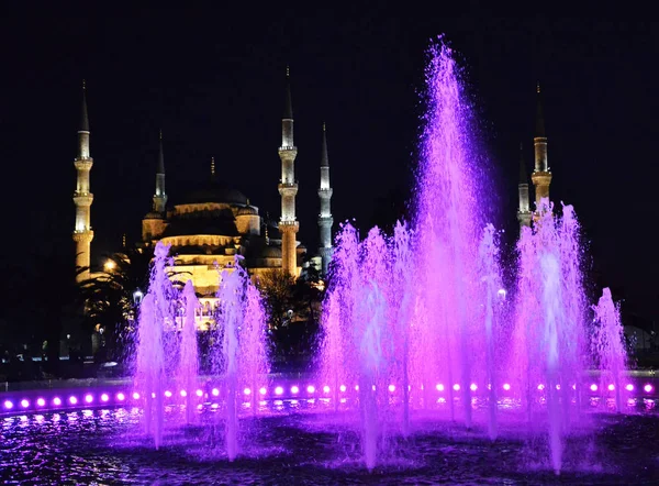 蓝色清真寺之夜 伊斯坦布尔 土耳其 — 图库照片