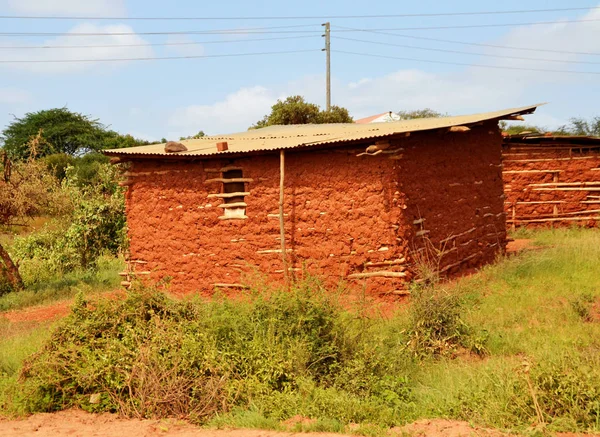 Casa Tradizionale Fango Africano Kenya — Foto Stock