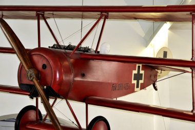 Replica of the Red Baron aircraft triplane: Fokker Dr I, Munich, Germany   clipart