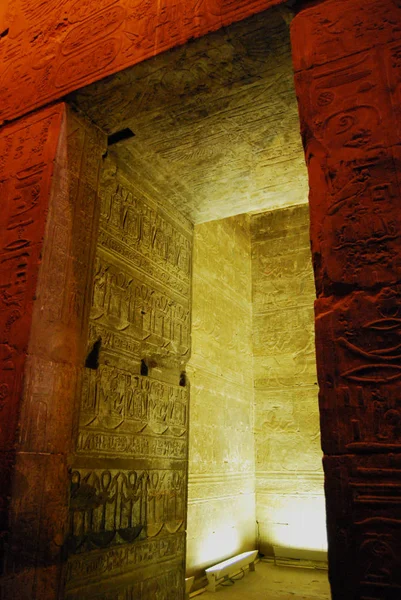 Rilievi Sulle Pareti Del Tempio Edfu Nubia Egitto — Foto Stock