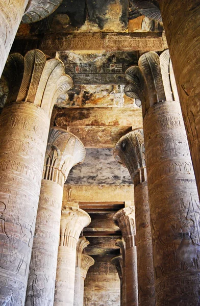 Los Pilares Templo Edfu Nubia Egipto — Foto de Stock