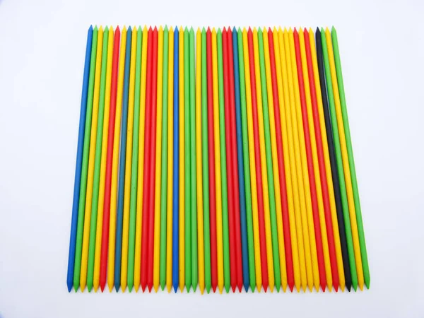 Игра Шангай Микадо Цветные Пластиковые Палочки — стоковое фото