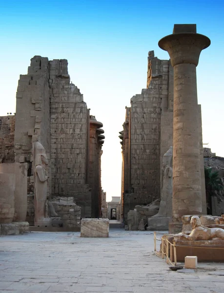 Entrada Principal Templo Karnak Luxor Egito — Fotografia de Stock