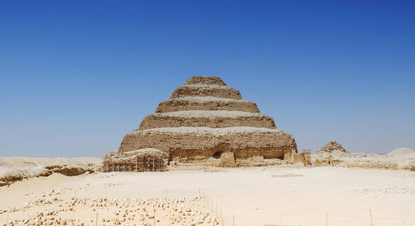 Panorama view of the pyramid of Saqqara, Egypt