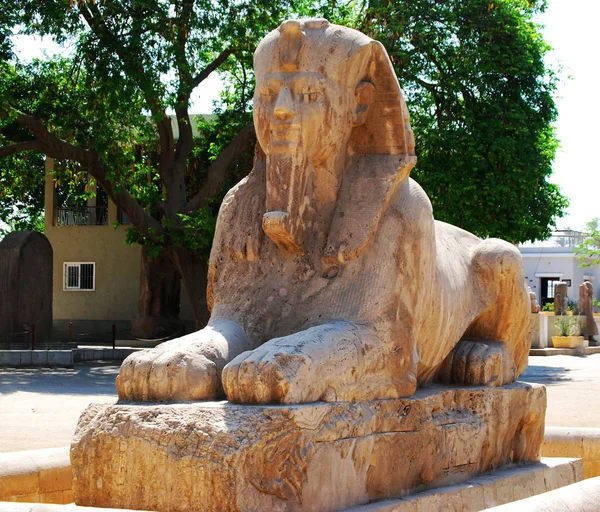 Standbeeld Van Een Albasten Sfinx Egypte — Stockfoto