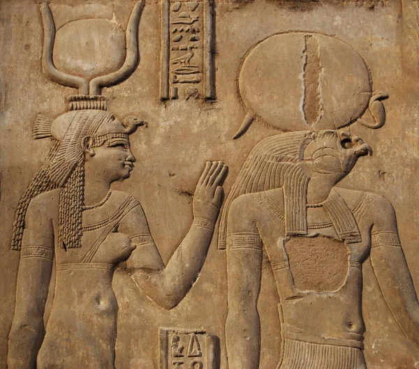 Иероглифы Стене Египетского Храма — стоковое фото
