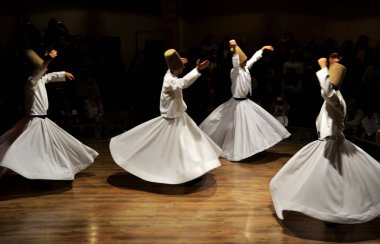 Whirling Dervishes show, sufi music, cappadocia, turkey clipart
