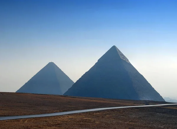 Panoramatický Pohled Pyramidy Gíze Káhira Egyptě — Stock fotografie