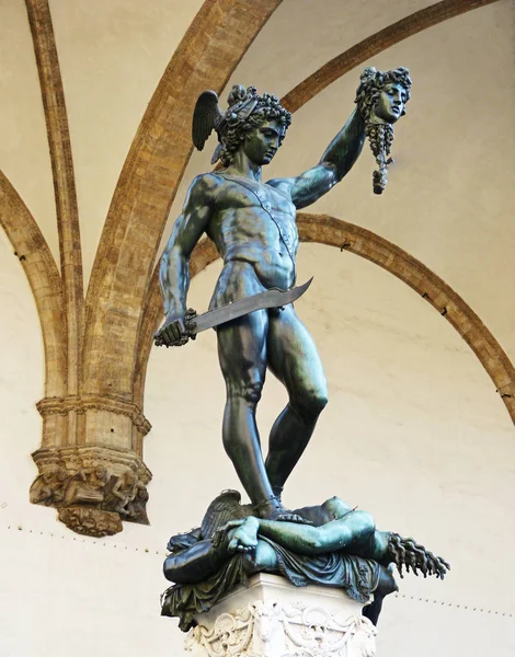 Estatua Perseo Medusa Florencia Italia — Foto de Stock