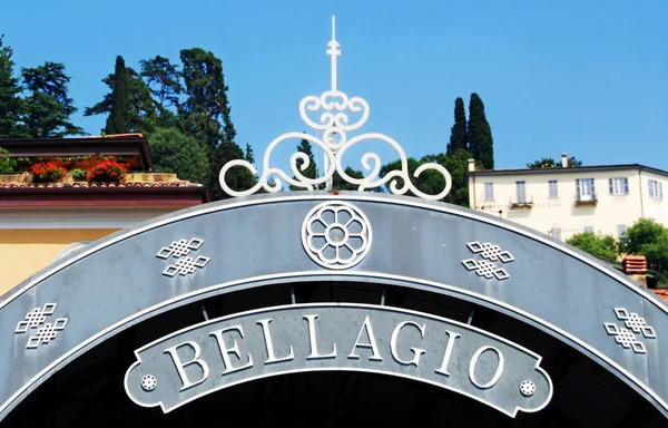 Välkommen Tecken Bellagio Town Lombardiet Italien — Stockfoto