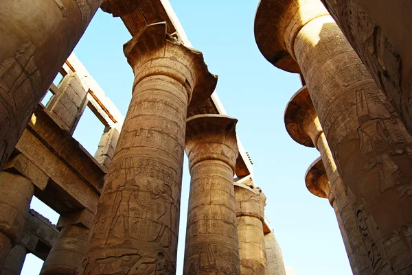Relieves Pilares Del Templo Karnak Egipto — Foto de Stock