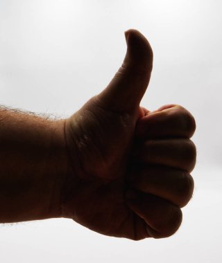 adam el başparmak izole üzerinde beyaz arka plan ile