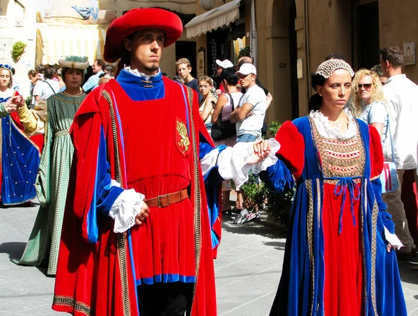 Sarteano Siena Toszkána Olaszország Agoust 2008 Középkori Saracen Joust Giostra — Stock Fotó