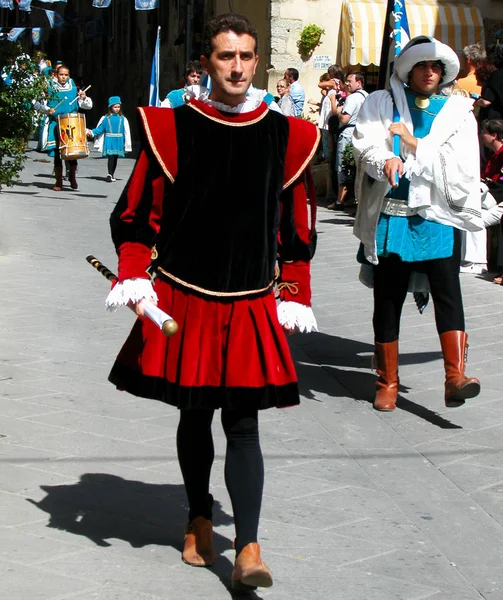 Sarteano Siena Toszkána Olaszország Agoust 2008 Középkori Saracen Joust Giostra — Stock Fotó