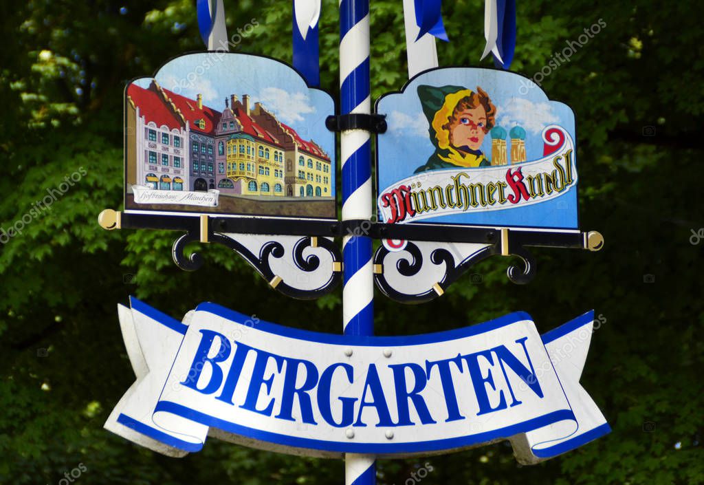 Munich / Germany - June 22, 2011: Biergarten (beer garden) main logo.