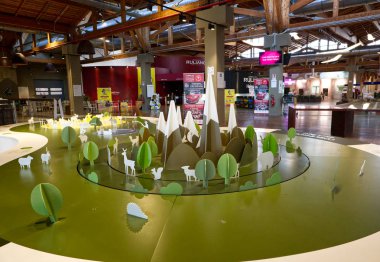 Bologna / İtalya - 30 Ağustos 2019: Fico Eataly World. Fico, dünyanın en büyük lerinden biri olan tarım salağını ve gastronomiyi adamıştır..