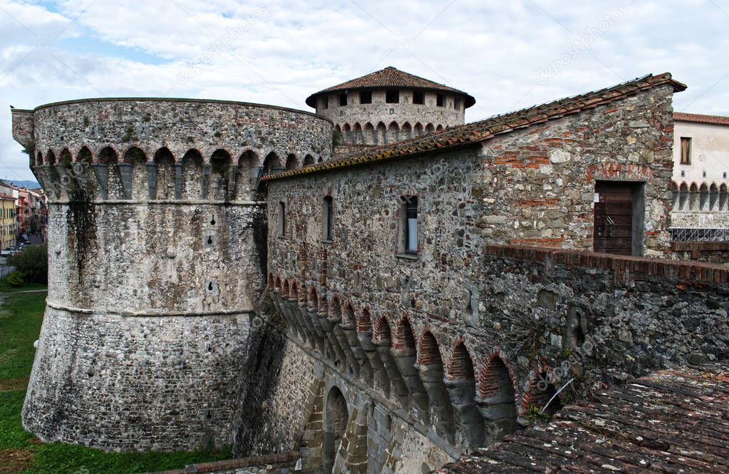 Ancient Firmafede medieval fortress in Sarzana, Italy. Rebuilt by Lorenzo il Magnifico in 1488 