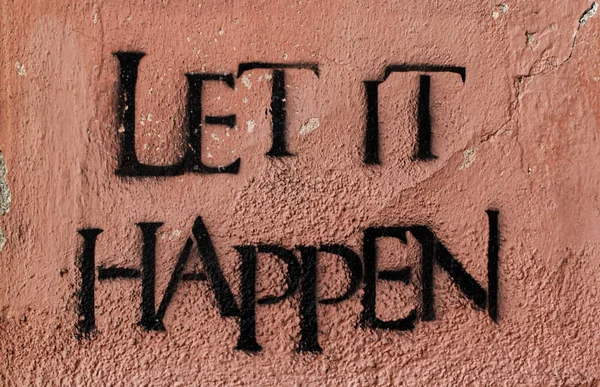 Sarzana Liguria Italy October 2019 Let Happen Written Wall — Stock Photo, Image