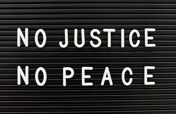 Justice Peace Written Letter Board Police Brutality Concept — Stock Photo, Image