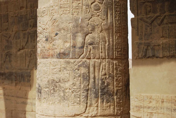 Antike Säule Und Hieroglyphen Tempel Der Akte Ägypten — Stockfoto