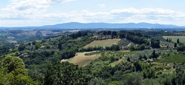 シエナの素晴らしい豊かな田舎のパノラマビュー イタリアのトスカーナ州 — ストック写真
