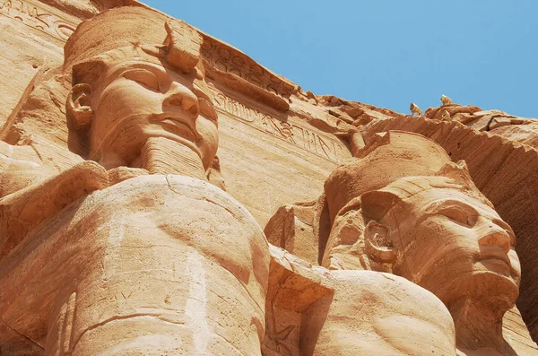 Standbeelden Grote Tempel Van Abu Simbel Egypte — Stockfoto