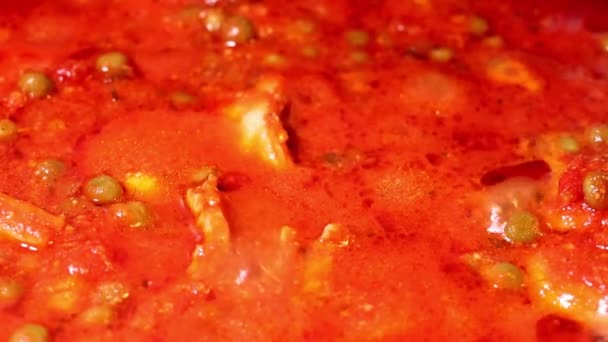 Salsa Tomate Hierve Olla Bolonia Italia — Vídeos de Stock