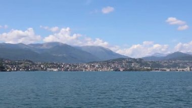  Lugano Gölü 'nde peyzaj ve navigasyon. Ticino Canton, İsviçre