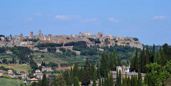 Turnul Ceas Lângă Catedrala Din Orvieto Italia — Fotografie, imagine de stoc