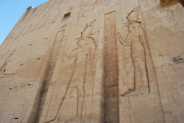 Starověký Hieroglyf Chrámu Edfu Egypt — Stock fotografie