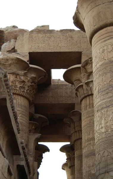 Antiguas Columnas Pilares Templo Kom Ombo Egipto — Foto de Stock