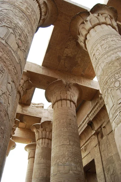 Antiguas Columnas Pilares Templo Kom Ombo Egipto — Foto de Stock