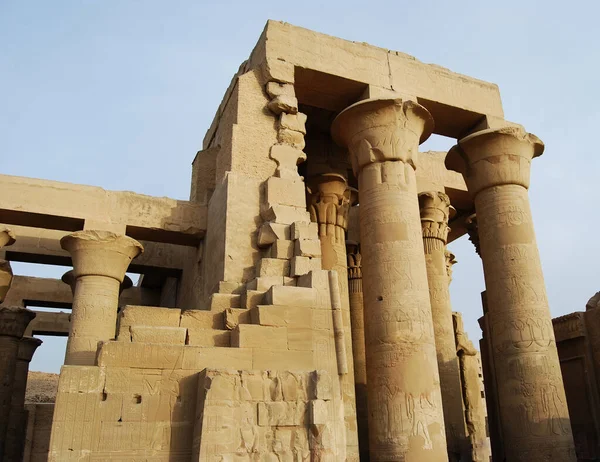 Стародавні Колони Колони Храмі Ком Омбо Єгипет — стокове фото