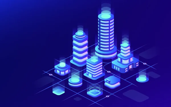 Isometric Abstract Future City illustration