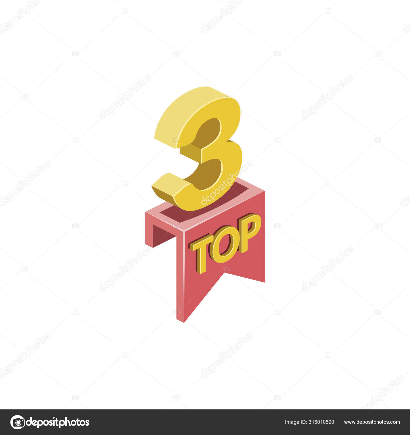 Top Best Winner Award Vector Isometric Color Web Icon New — Stock ...