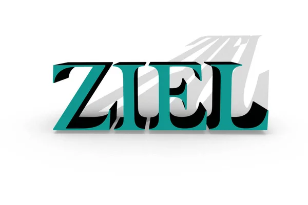 Ziel German Word Target Turquoise Letters — Stock Photo, Image