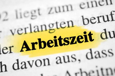 Çalışma saati - Almanca Sözcük - Sarı İşaret