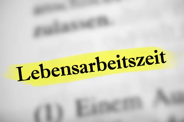 Lebensarbeitszeit Niemieckie Słowo Życia Zawodowego — Zdjęcie stockowe