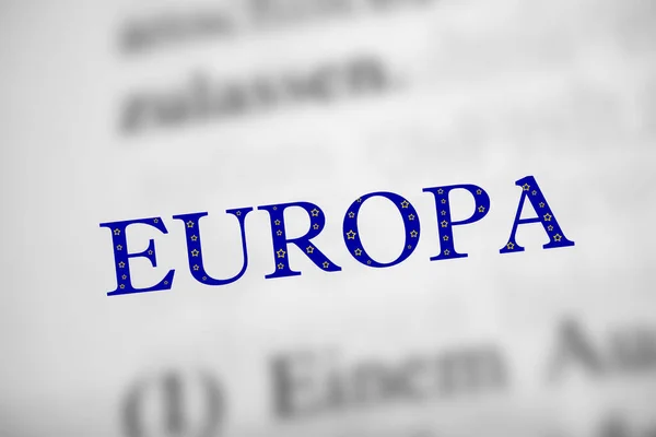 Europa is the german word of Europe - yellow stars on blue letters