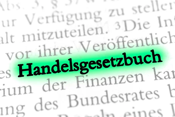 Handelsgesetzbuch Είναι Γερμανική Λέξη Για Τον Εμπορικό Κώδικα Από Τον — Φωτογραφία Αρχείου
