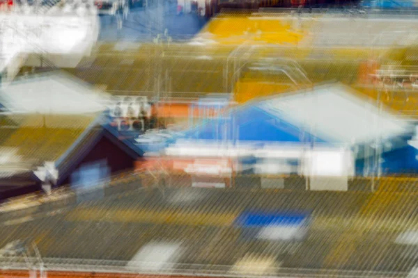 Verschwommene Industriedächer Aus Der Vogelperspektive — Stockfoto