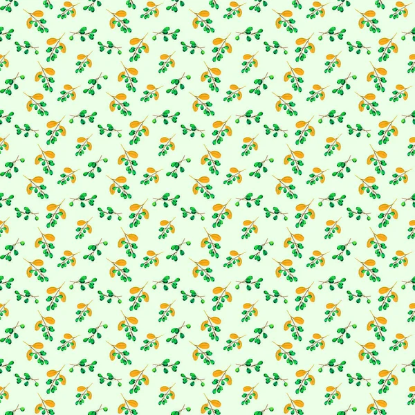 Yellow Green Seamless Pattern Berries — Stock Photo, Image