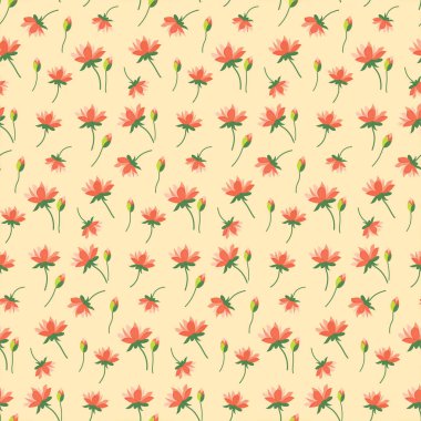 Sarı arka plan, nilüferler ile seamless modeli