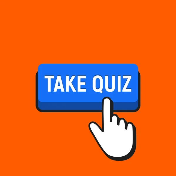 Mouse Cursor Clicks Take Quiz Ponteiro Pressione Botão Conceito — Vetor de Stock