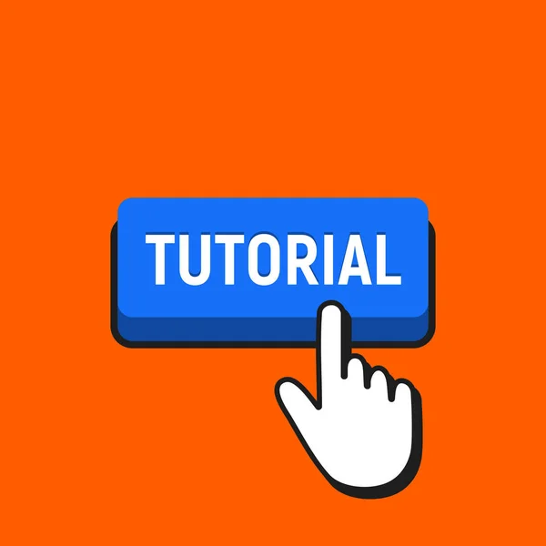 Cursor Del Ratón Mano Haga Clic Botón Tutorial Puntero Pulse — Vector de stock